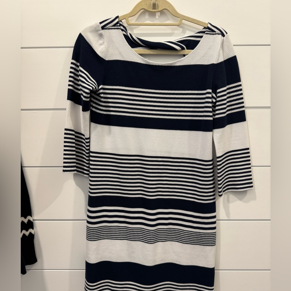 Lilly Pulitzer Navy and White Textured Dress